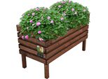 Kotarbau® Letti Rialzati Per Giardino 64 X 30 X 39 Cm Fioriera In Legno Marrone Fioriera Per Balcone Fioriera Fioriera In Legno Fioriera Per Piante Fioriera Cassetta In Legno Letto Per Orto Letto Per Giardino