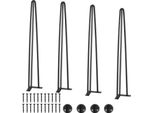 Vevor Set Di 4 Gambe Da Tavolo Guide Per Tavoli A Forcella 710 Mm Di Altezza 110X110 Mm Piastra Di Montaggio Acciaio Al Carbonio Verniciatura A Polvere Nero Opaco Gambe Da Tavolo Con Piedini In Gomma 408 Kg Capacità Di Carico