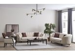 Set Soggiorno Bianco Set Divano 3+3+1 Tavolino Tavolino 5Pz