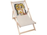 Lettino Pieghevole In Legno Dreamroots, Fino A 130 Kg, Lettino Pieghevole Con Regolazione Dell'inclinazione Dello Schienale In 3 Fasi, Picasso Abstract 2