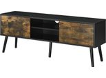 In And Outdoormatch Robert Armadio Mathilda - 120 X 29,5 X 46,5 Cm - Colore Nero E Legno Scuro - Truciolato E Legno - Design Elegante