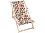 Lettino Dreamroots Pieghevole In Legno, Fino A 130 Kg, Lettino Pieghevole Con Regolazione Dell'inclinazione Dello Schienale In 3 Fasi, Dark Jungle Pink
