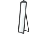 In And Outdoormatch Specchio Autoportante Raina - Con Cornice Barocca - Regolabile - 160 X 40 Cm - Grigio Scuro - Legno Di Eucalipto - Aspetto Lussuoso