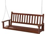 Costway Altalena Da Giardino A 3 Posti, Panca Sospesa In Legno Massiccio, Altalena Hollywood Fino A 360 Kg 168X65X63 Cm