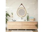 Specchio Da Bagno A Led 'Picerno' Ø60Cm Con Sospensione E 3 Colori Di Luce Oro