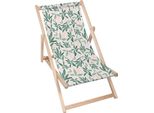Lettino Pieghevole In Legno Dreamroots, Fino A 130 Kg, Lettino Pieghevole Con Regolazione Dell'inclinazione Dello Schienale In 3 Fasi, Olive Leaves On Pink
