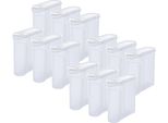 Novaliv Barattoli Sfusi Set Di 12 Barattoli Per Spolverare 2,4 Litri - Dimensioni (Lxlxh): 22 X 21 X 8,5 Cm - Barattolo Con Coperchio 2L Per Muesli Farina Zucchero Barattoli Cucina Organizer Cibo Scatola Preparazione Pasti