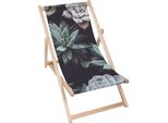 Lettino Dreamroots Pieghevole In Legno, Legno Di Faggio Fino A 130 Kg, Lettino Pieghevole Con Regolazione Dell'inclinazione Dello Schienale A 3 Livelli, Succulente