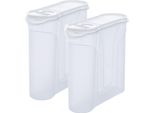 Novaliv Barattoli Sfusi 2Er Set Barattolo Per Spolverare 2,4 Litri - Dimensioni (Lxpxh): 22 X 21 X 8,5 Cm - Barattolo Con Coperchio 2L Per Muesli Farina Zucchero Barattoli Cucina Organizzatore Cibo Scatola Preparazione Pasti