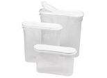 Novaliv Barattoli Sfusi 3Er Sparset Barattoli Per Spolverare 4L + 2,4L + 1,3L Barattoli Con Coperchio Per Muesli Farina Zucchero Barattoli Organizzatore Di Cibo Scatola Di Preparazione Pasti Scatole Di Stoccaggio Per La Cucina