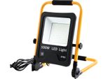 Jnglgo Faretto Da Costruzione A Led 100W Bianco Freddo Luce Da Lavoro Faretto Da Costruzione Lampada Da Lavoro Faretto Con Cavo Di Rete Proiettore IP66 Faretto Luce Per Giardino, Garage (Tipo A)
