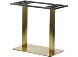 Base Per Tavolo Doppia In Acciaio Inox SH-3003-1/G, Per Ufficio, Hotel, Ristorante, Dimensioni 70X40X72,5 Cm, Acciaio Inox Color Oro