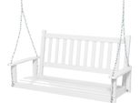 Costway Altalena Da Giardino A 2 Posti, Panca Sospesa In Legno Massiccio, Altalena Hollywood Fino A 230 Kg 136X67X63 Cm