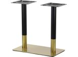 Base Per Tavolo Doppia In Acciaio Inox SH-3003-1/GB, Per Ufficio, Hotel, Ristorante, 70X40X72,5 Cm, Acciaio Inox Color Oro