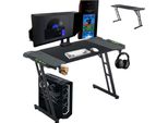 Yuenfong 120 X 60 Cm Scrivania Da Gioco, Scrivania Da Gioco Con Illuminazione A Led, Gancio Per Cuffie E Portabicchieri, Tavolo Da Gioco Per Pc (Tye B Con Led)