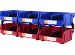 Vevor Set Di 6 Scatole A Giorno Scatole Impilabili Scatole Impilabili Scatole Portaoggetti Blu/Rosso