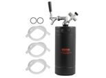 Vevor Sistema Di Spillatura Della Birra Mini Birra Keg Birra Brewer 4 L, Portatile Pressione Keg Set Mini In Acciaio Inox Fusto Di Birra Growler Sistema Con Rubinetto Regolabile 27 ℃, Birra Alla Spina Home Brewery Fresco E Gassato