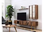 Tv Lowboard Rtv Cabinet Table Living Room Wood Modern Wall Unit Furniture 5Pcs