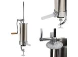 Insaccatrice Verticale In Acciaio Inox Da 3,5 Litri Con Manovella E 4 Imbuti Di Riempimento