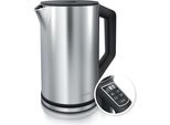 Bollitore Arendo, 1,5 L, 2200 W, Acciaio Inox, Doppia Parete, Impostazione Temperatura 40° - 100 °C Con Display, Argento