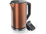 Bollitore Arendo, 1,5 L, 2200 W, Acciaio Inox, Doppia Parete, Impostazione Temperatura 40° - 100 °C Con Display, Rame