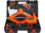 Cric A Forbice Vevor Cric A Forbice Elettrico Per Auto 3 T, Cric A 12 V Con Cavo Di Alimentazione Da 3,5 M, Cassetta Degli Attrezzi E Manovella, Cric Da 130-370 Mm / 170-420 Mm Per Auto, Suv, Berline Ecc.