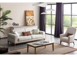 Wohnzimmer Sofagarnitur Dreisitzer Sessel Luxus Divano Set 3 1 Sitzer Weiß Jvmoebel