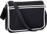 Bagbase - Borsa Messenger, Retrò PC5807 (Taglia Unica) (Nero/Bianco)