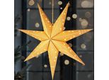 Brubaker Stella Di Natale Appesa A Led - Stella Di Carta Da 60 Cm - Stella Dell'avvento 3D - A Batteria, Oro
