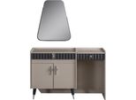 Tavolino Da Toilette Beige Tavolo Cosmetico In Legno Specchio Di Design Jvmoebel