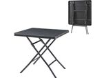 Tavolo Pieghevole 'Mark' Quadrato 78 X 78 X 74 Cm In Rattan, Nero
