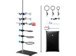 Supporto Per Laboratorio Vevor, Supporto Per Storta Da Laboratorio 1 Set, Supporto Da Laboratorio In Acciaio Con Asta Da 60 Cm E Base In Ghisa Da 210,82 X 135 Mm, Incl. Morsetti Per Stantuffo, Morsetti Per Tavola E Morsetti A Croce