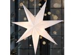Brubaker Stella Di Natale Di Carta Da Appendere Da 60 Cm - Stella Dell'avvento A Led Per Decorazioni Natalizie E Finestre, Bianca