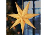 Brubaker Stella Di Natale Da 60 Cm Per Interni - Stella Dell'avvento Con Presa E14 Da Appendere Con Cavo Da 3,5 M - Stella Di Carta 3D, Oro