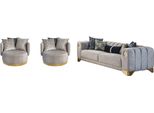 Elegante Set Da Salotto Set Di Divani Di Design A Tre Posti 2X Poltrona Jvmoebel