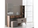 Tavola Da Toilette Tavola Da Toilette In Legno Marrone Con Specchio Mobili Di Lusso Di Design Jvmoebel