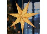 Brubaker Stella Di Natale 3D Da Appendere - Stella Di Carta Per Finestre Con Presa E14 - Stella Dell'avvento Decorativa Da 60 Cm, Oro