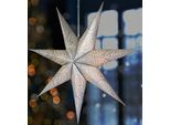 Brubaker Stella Di Natale Di Carta Da Appendere Da 60 Cm - Stella Dell'avvento - Stella Di Carta 3D Con Presa E14, Argento
