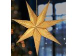 Brubaker Stella Di Natale Di Carta Da Appendere Da 60 Cm - Stella Dell'avvento - Stella Di Carta 3D Con Presa E14, Oro