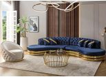 Set Di Divani Imbottiti Blu 2X Divani A 4 Posti Poltrone Salotto Di Lusso