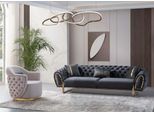 Divano Chesterfield Grigio E Bianco Lussuoso Divano A 3 Posti Singolo Jvmoebel
