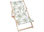 Sdraio Dreamroots Pieghevole In Legno Fino A 130 Kg, Sdraio Pieghevole Con Regolazione Dell'inclinazione Dello Schienale In 3 Fasi, Foglie Di Eucalipto