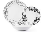 Set Di Stoviglie Excelsa 12 Pezzi In Porcellana Magic Black Bianco E Nero