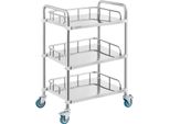 Carrello Da Laboratorio Vevor, Carrello In Acciaio Inox Con 3 Ripiani, Carrello Da Laboratorio Con Ruote Girevoli, Carrello Dentale Per Clinica, Laboratorio, Ospedale, Salone, 26,38" X 15,55"" X 34,13"