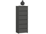 Comò CL6 40 Cm Grigio Grafite Con 6 Cassetti E Montaggio Fai Da Te