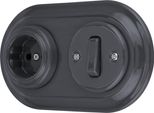 Presa Di Corrente Retrò In Porcellana Da Incasso, Interruttore, 2 Ingressi, Tutto In Uno, Serie Set PR1 Grigio Scuro