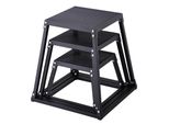 Vevor 3 Pezzi Plyometric Jump Boxes, 305/458/609 Mm Plyometric Box Nero, Antiscivolo Fitness Exercise Step-Up Box Set Per L'allenamento Fitness A Casa, Condizionamento Allenamento Della Forza, Salto Di Formazione Portatile
