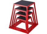 Vevor 4 Pezzi Plyometric Jump Boxes, 305/458/609/762 Mm Plyometric Box Red, Antiscivolo Fitness Esercizio Step-Up Box Set Per Home Fitness Training, Condizionamento Allenamento Forza, Allenamento Salto Portatile