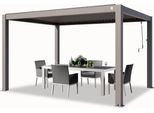Primeyard Pergola 3X4 M Montanti In Alluminio Con Tetto A Doghe In Alluminio Gazebo Da Giardino Grigio