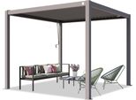 Primeyard Pergola 3X3 M Montanti In Alluminio Con Tetto A Doghe In Acciaio Gazebo Da Giardino Grigio